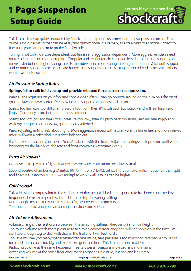 1 Page Suspension Setup Guide